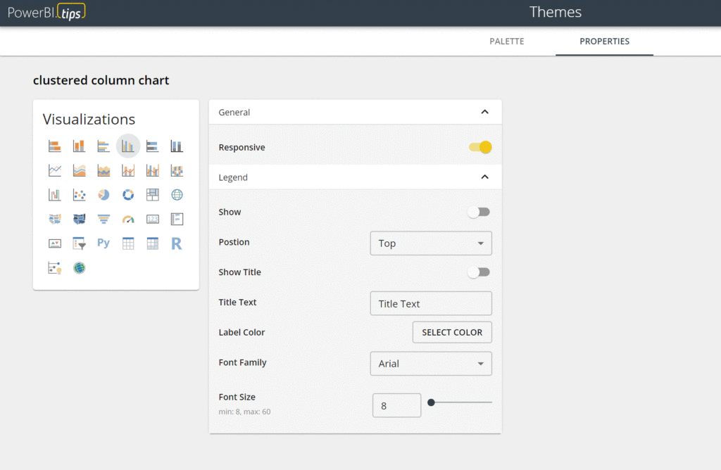 Personalización de Formato de Visualizaciones en Theme Builder