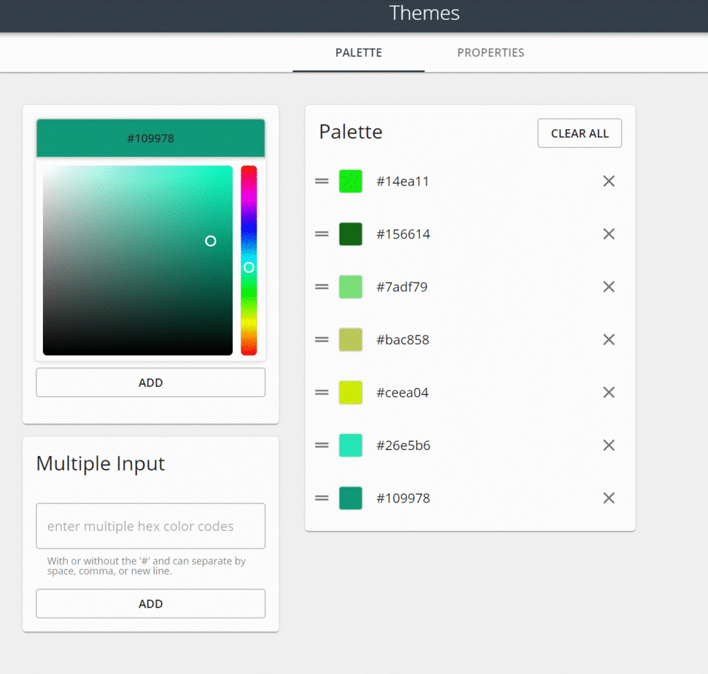 Personalización de Paleta de Colores en Theme Builder