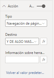 Acción del botón para navegar a la segunda página