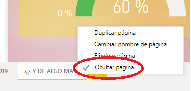 Ocultar página en Power BI