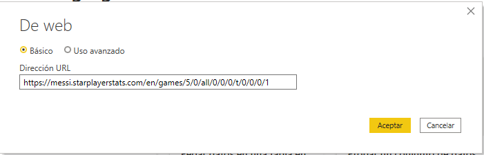 Incluimos URL de la web