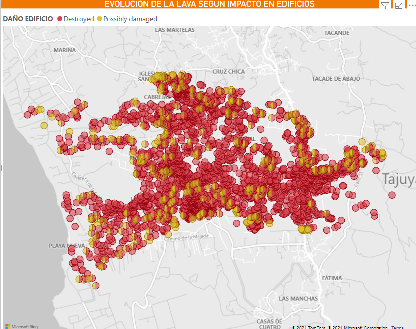 Mapa estático de la lava